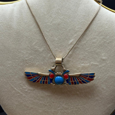 Amun pendant with lapis lazuli, red coral and turquoise