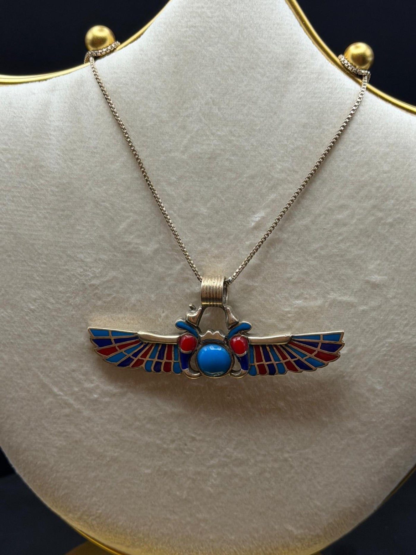 Amun Pendant with Lapis Lazuli, Red Coral and Turquoise