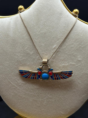 Amun pendant with lapis lazuli, red coral and turquoise