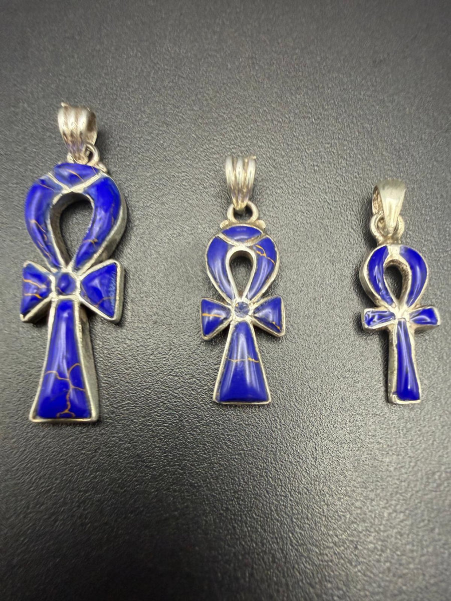 Ankh pendants in lapis lazuli in three sizes