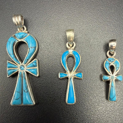 Ankh pendants in turquoise in three sizes