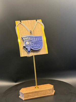 Eye of Horus lapis lazuli necklace with silver chain