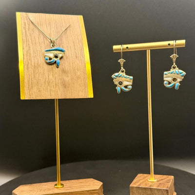 Eye of Horus pendant, earrings and chain set