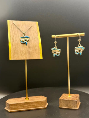 Eye of Horus pendant, earrings and chain set