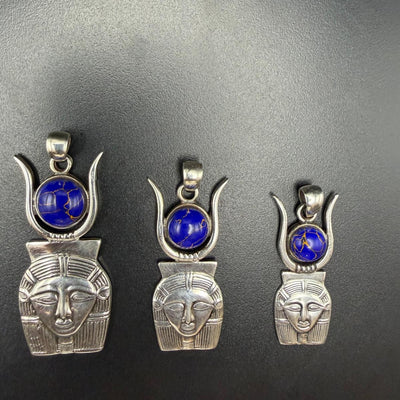 Hathor pendants in lapis lazuli in three sizes