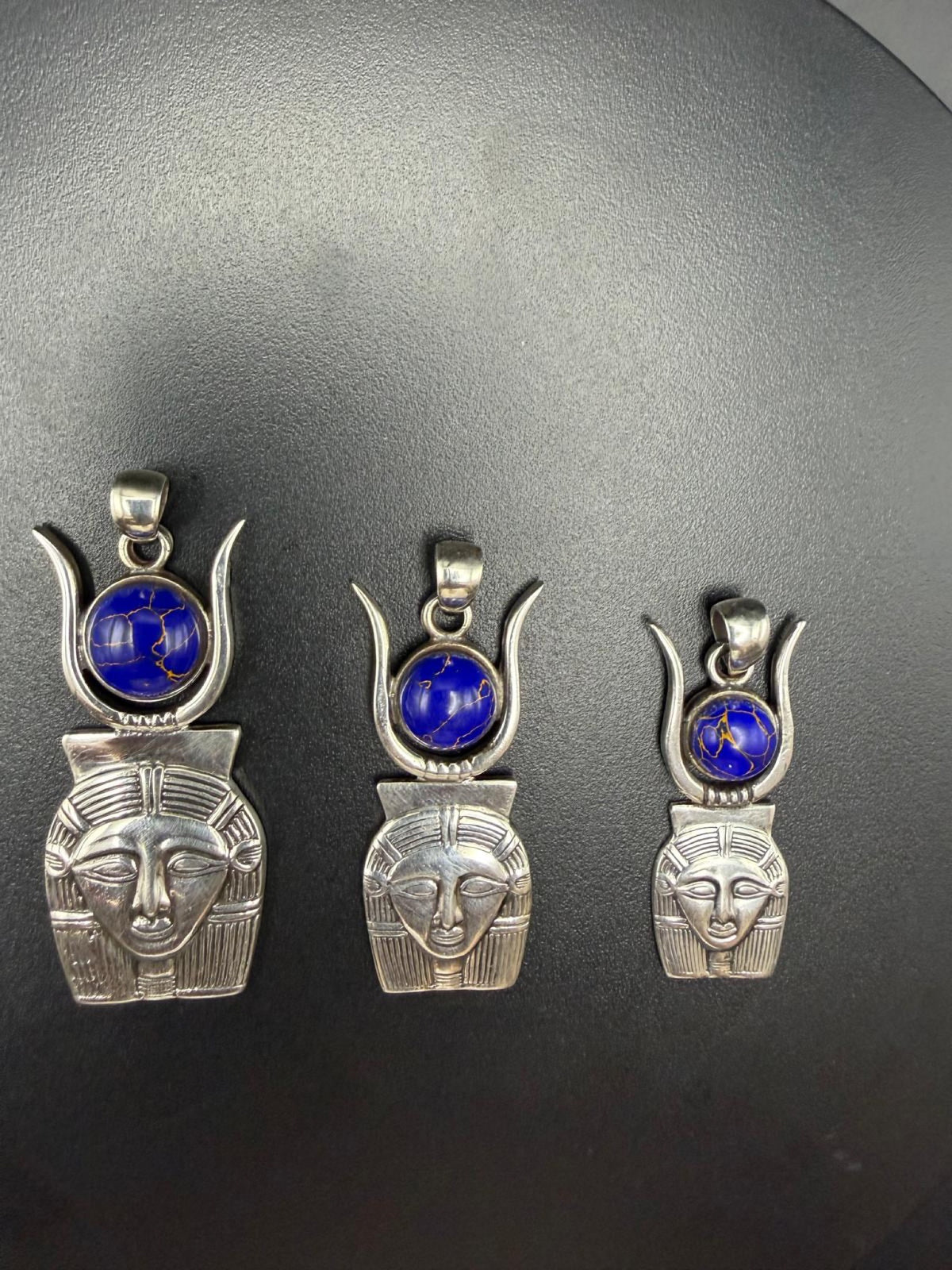 Hathor Pendant in Lapis Lazuli