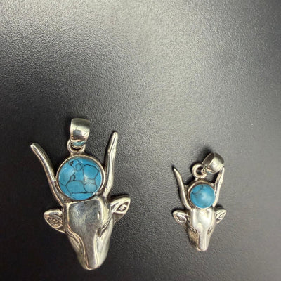 Hathor pendant in turquoise in two sizes
