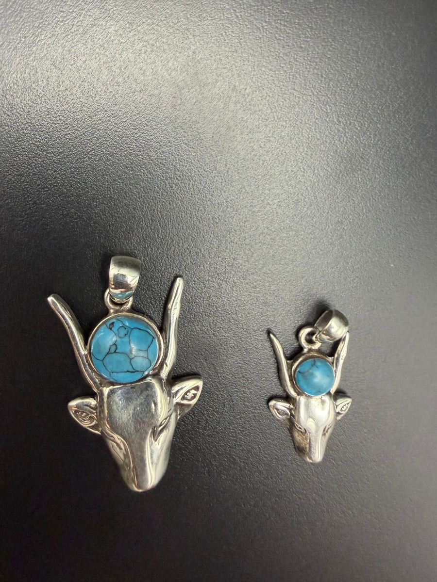 Hathor pendant in turquoise in two sizes