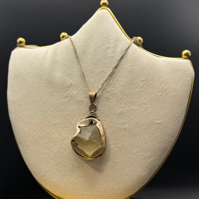 One of one Libyan desert glass pendant with Cartier silver chain