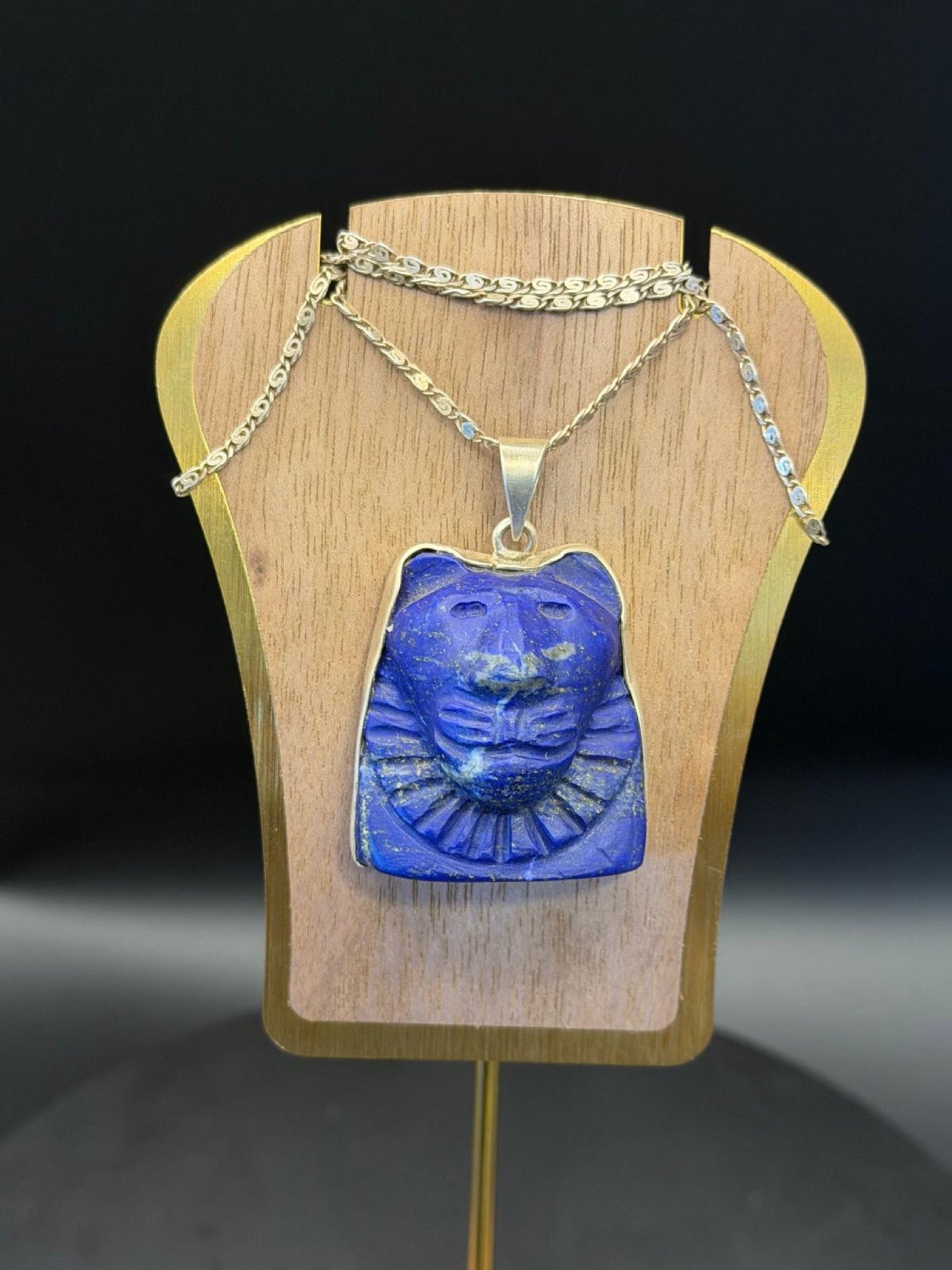 Sekhmet Pendant in Lapis Lazuli